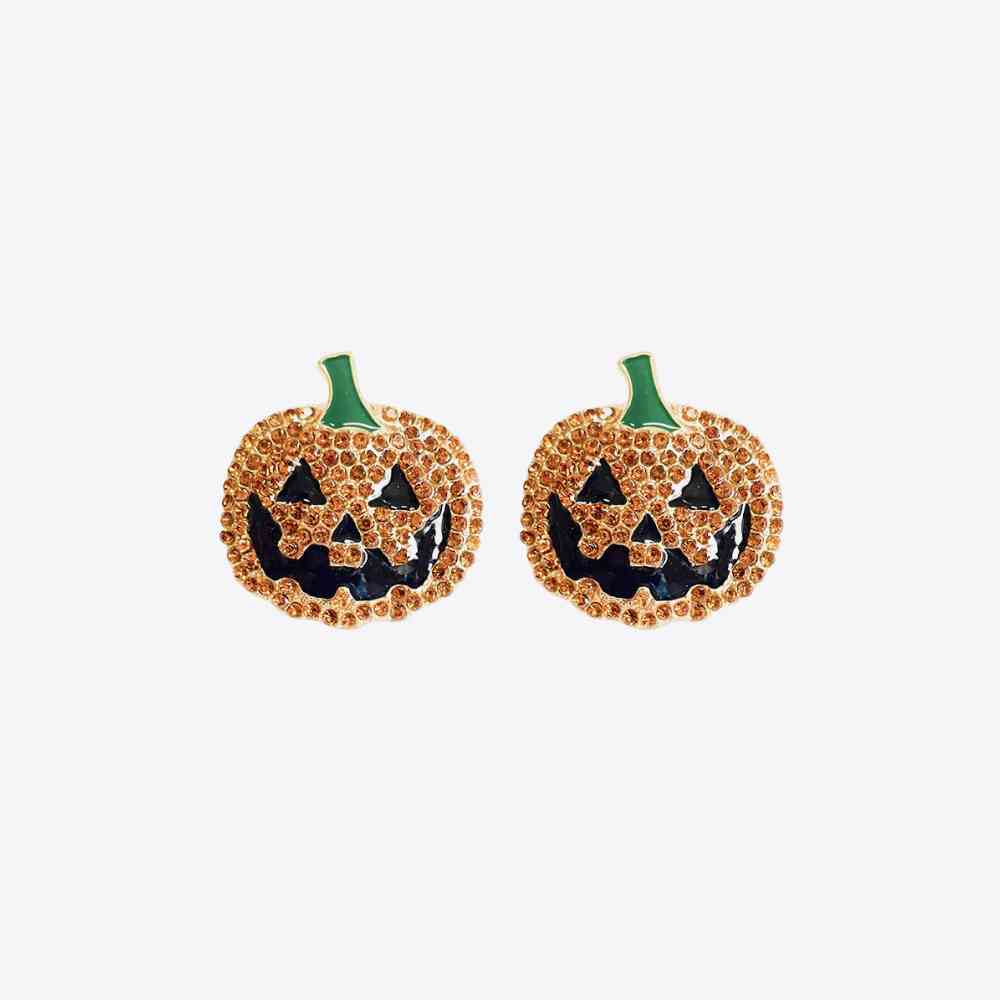 Demon Pumpkin Rhinestone Alloy Earrings BLUE ZONE PLANET