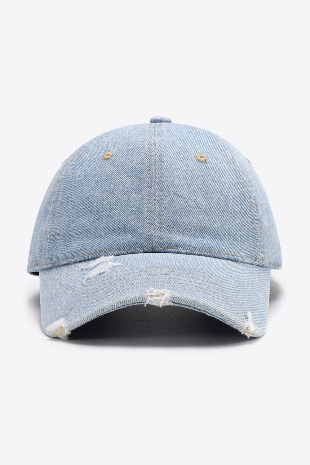 Distressed Adjustable Baseball Cap BLUE ZONE PLANET