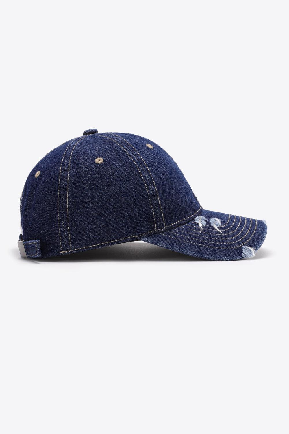 Distressed Adjustable Baseball Cap BLUE ZONE PLANET