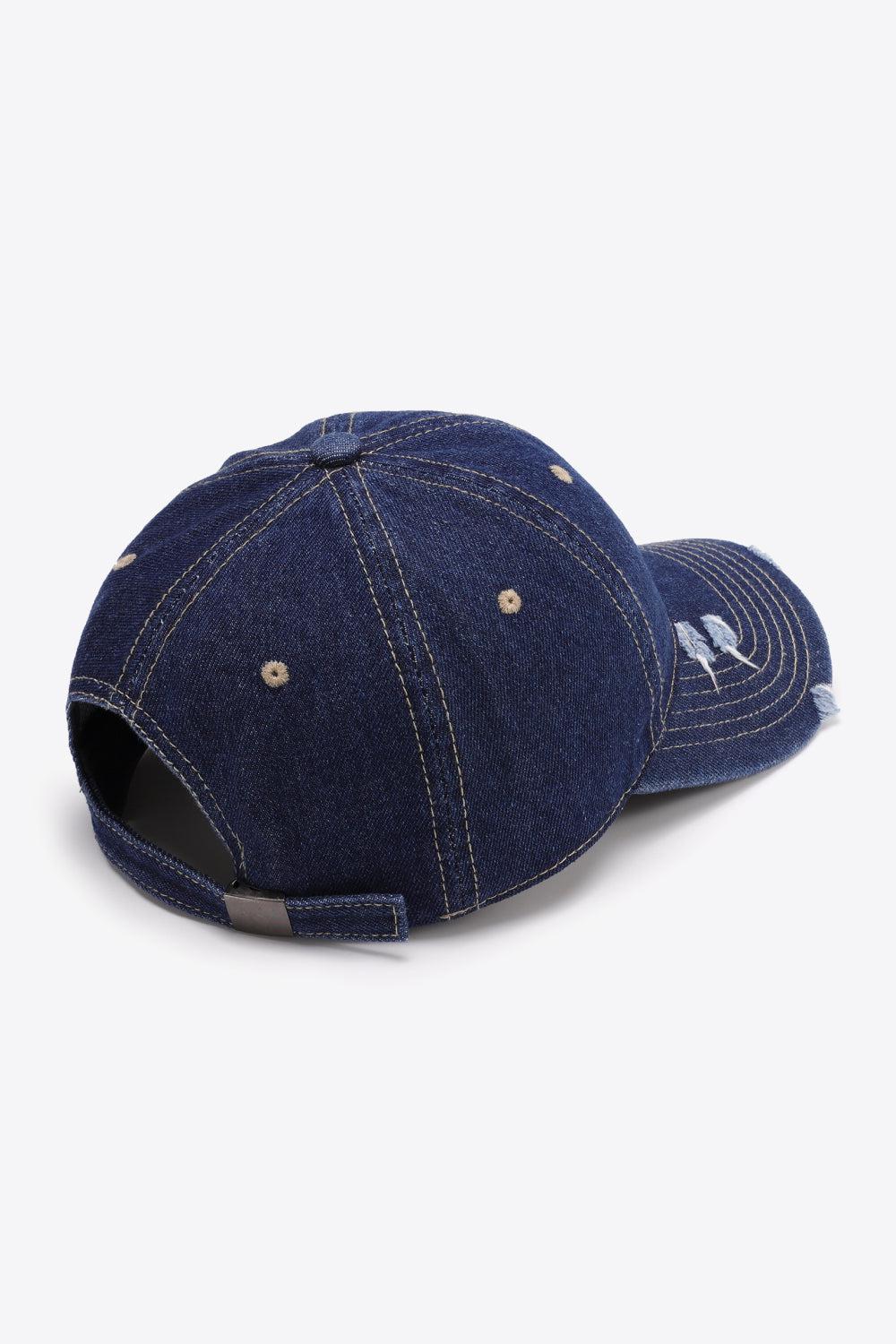 Distressed Adjustable Baseball Cap BLUE ZONE PLANET