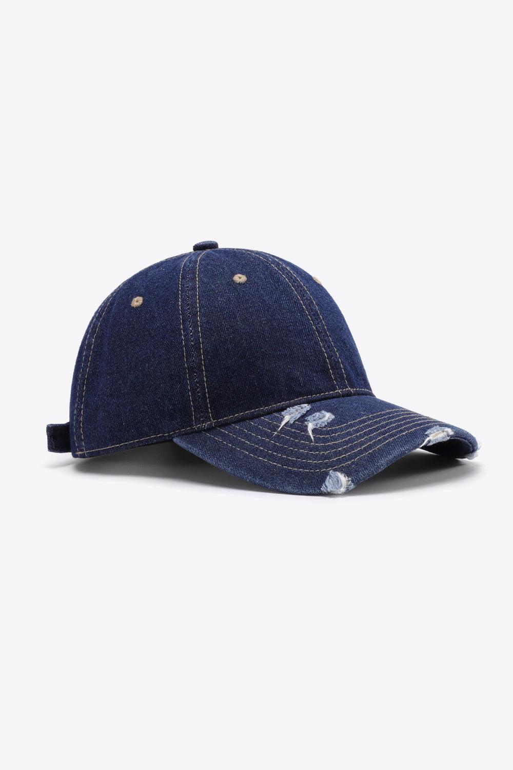 Distressed Adjustable Baseball Cap BLUE ZONE PLANET