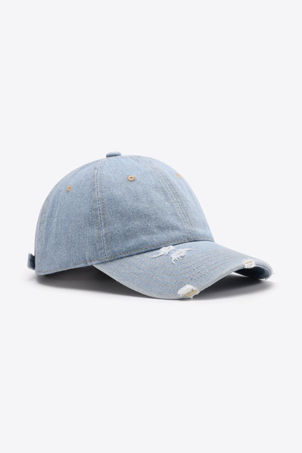 Distressed Adjustable Baseball Cap BLUE ZONE PLANET