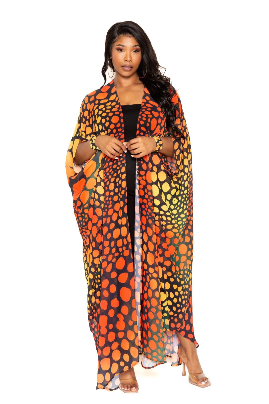 Dot Robe With Wrist Band Blue Zone Planet