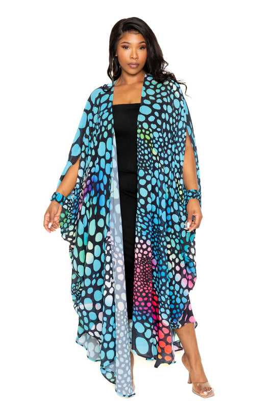 Dot Robe With Wrist Band-TOPS / DRESSES-[Adult]-[Female]-2022 Online Blue Zone Planet
