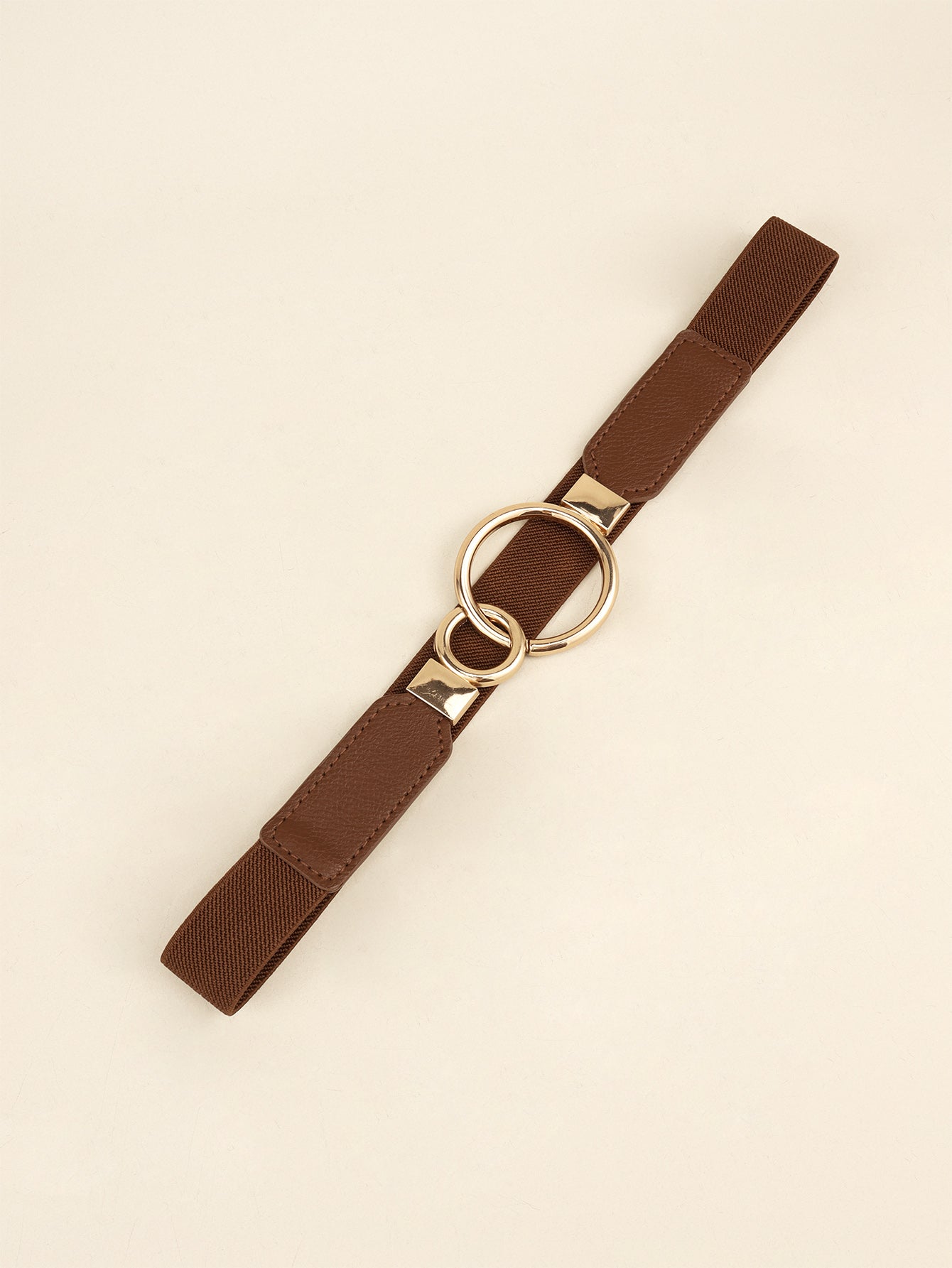 Double Ring Buckle Elastic PU Belt BLUE ZONE PLANET