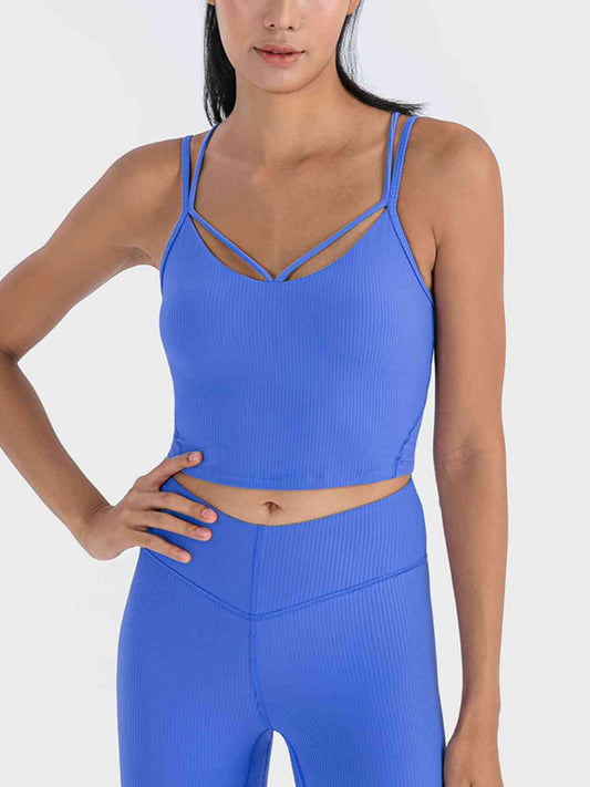 Double Strap Ribbed Sports Cami BLUE ZONE PLANET