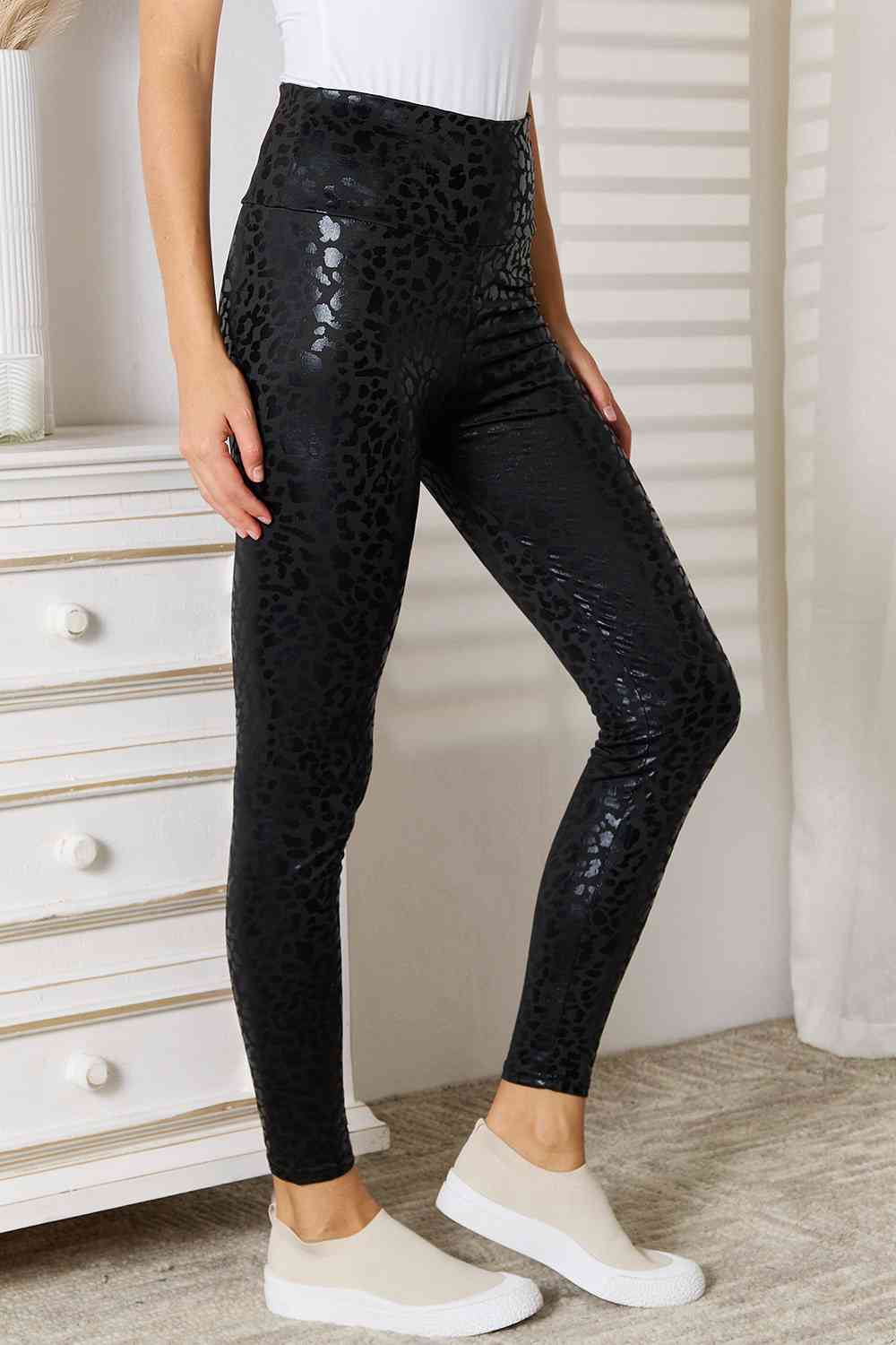 Double Take High Waist Leggings BLUE ZONE PLANET