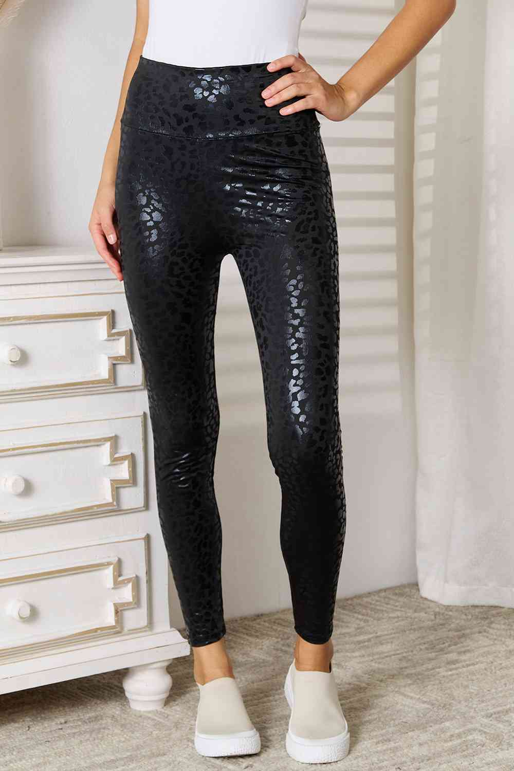 Double Take High Waist Leggings BLUE ZONE PLANET