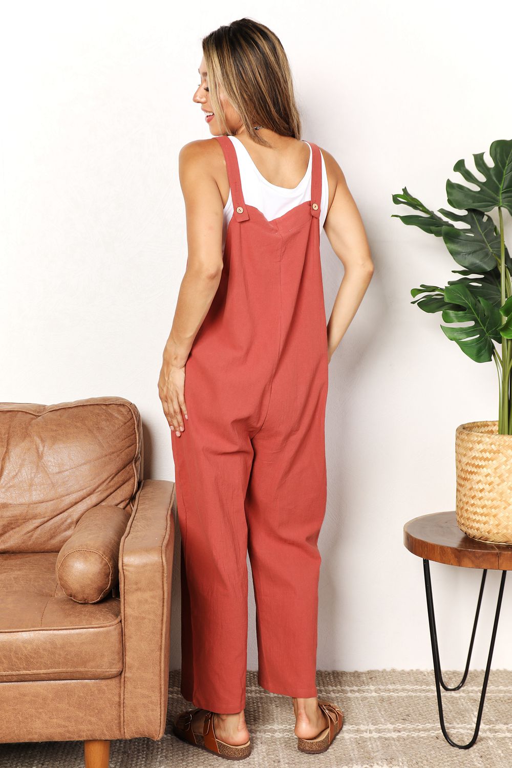 Double Take Wide Leg Overalls with Front Pockets BLUE ZONE PLANET