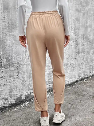 Drawstring Straight Pants with Pockets Trendsi