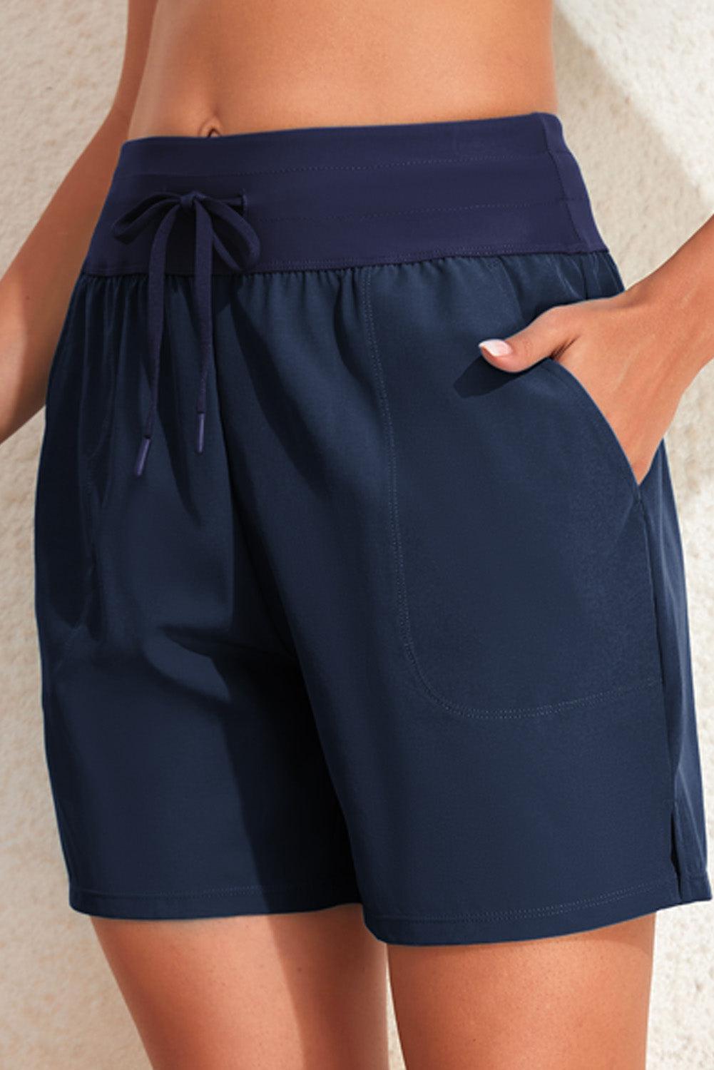 Drawstring Swim Shorts with Pockets BLUE ZONE PLANET