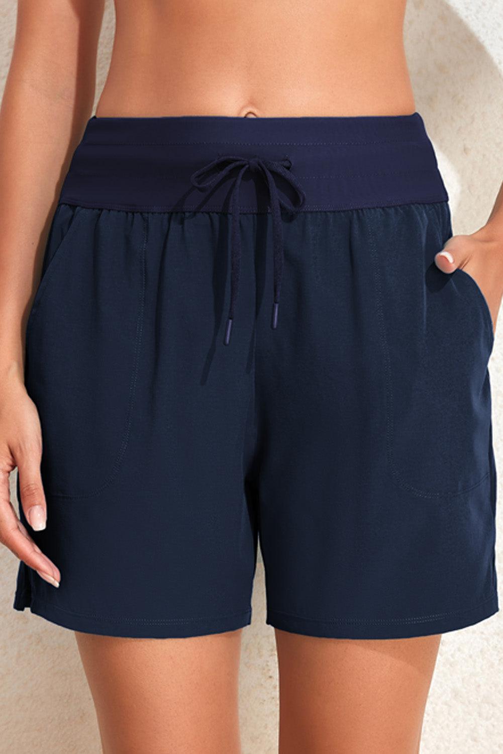 Drawstring Swim Shorts with Pockets BLUE ZONE PLANET