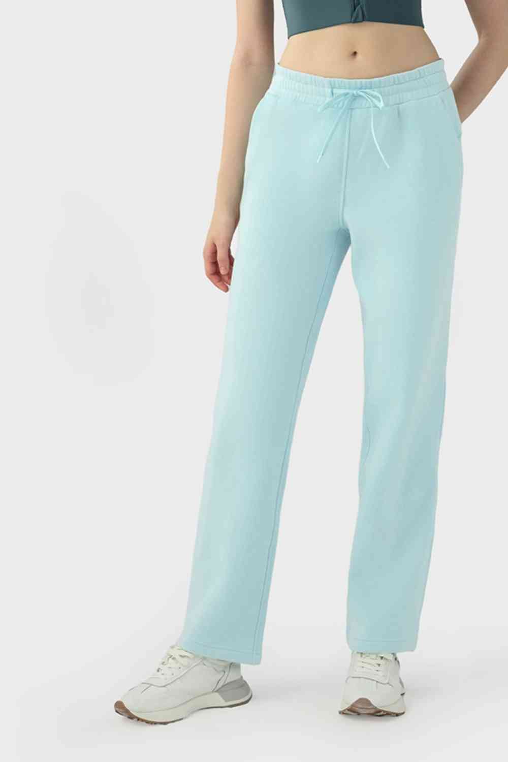 Drawstring Waist Sports Pants with Pockets BLUE ZONE PLANET