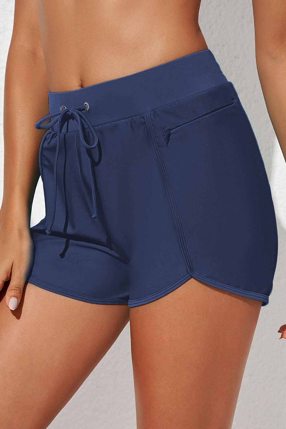 Drawstring Waist Swim Shorts BLUE ZONE PLANET