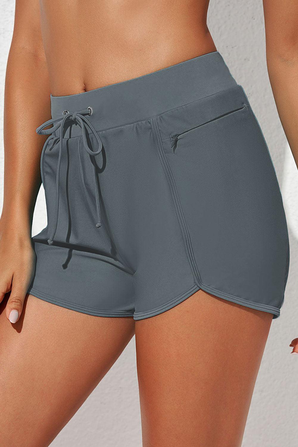 Drawstring Waist Swim Shorts BLUE ZONE PLANET