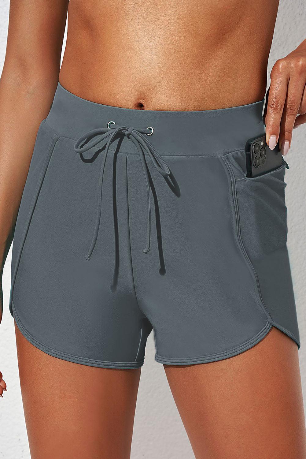 Drawstring Waist Swim Shorts BLUE ZONE PLANET