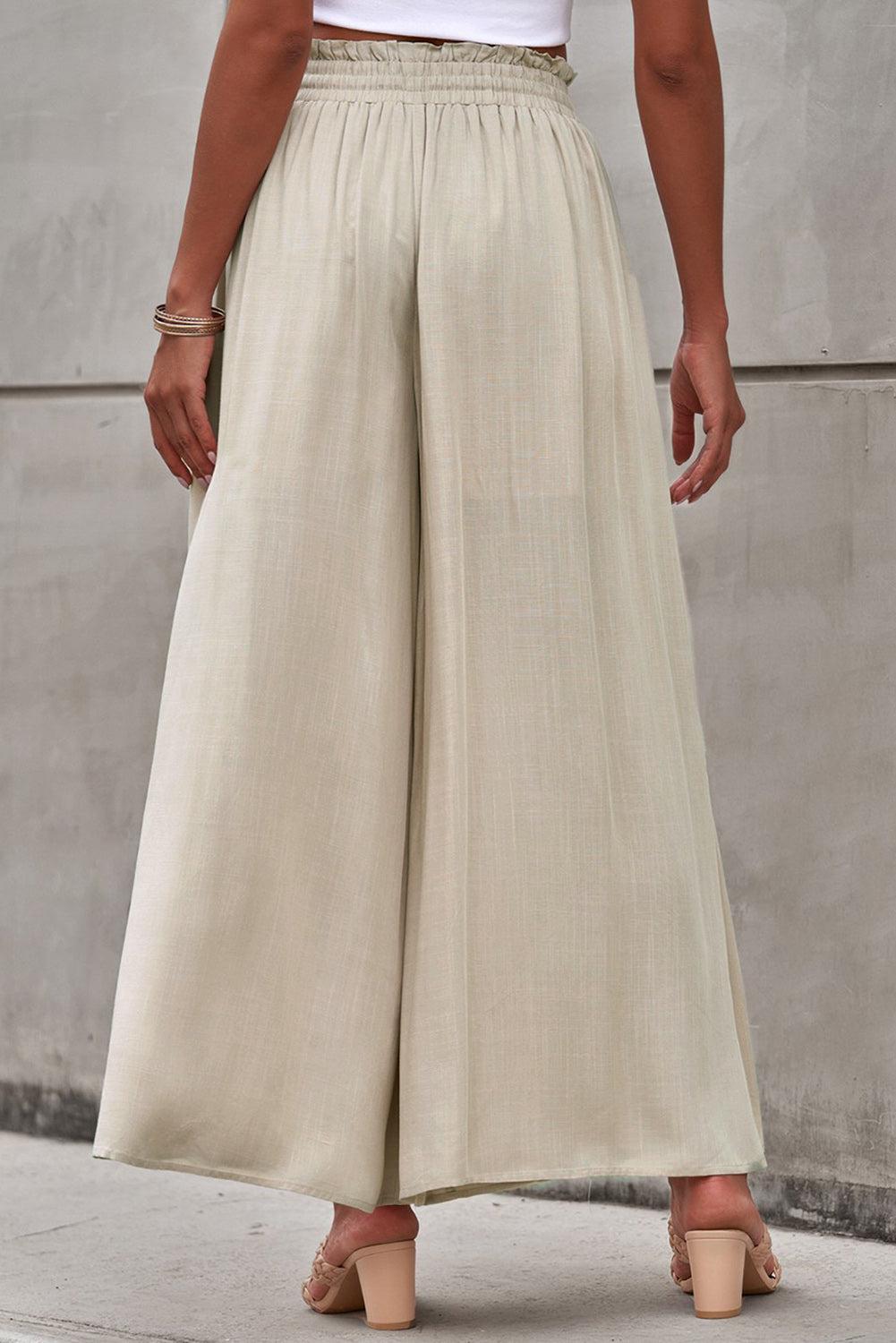 Drawstring Waist Wide Leg Pants BLUE ZONE PLANET