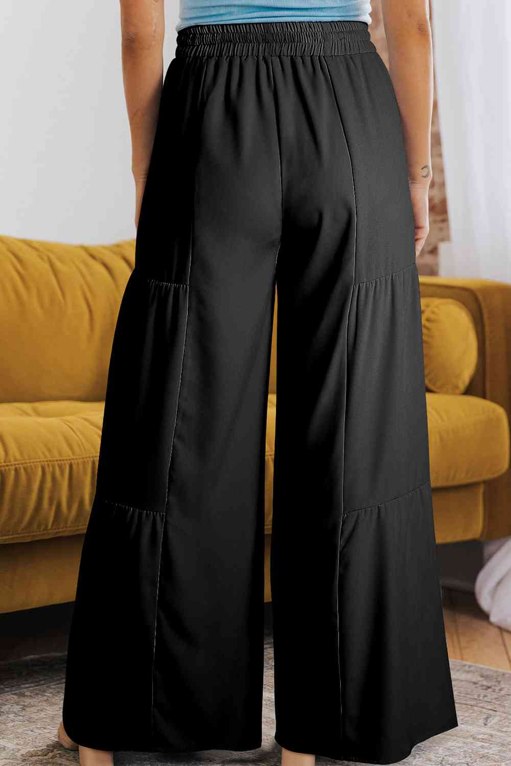 Drawstring Wide Leg Pants BLUE ZONE PLANET