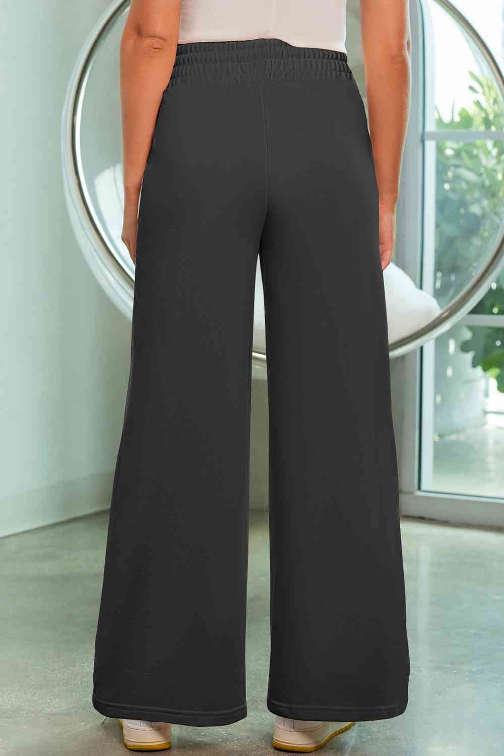 Drawstring Wide Leg Pants with Pockets BLUE ZONE PLANET