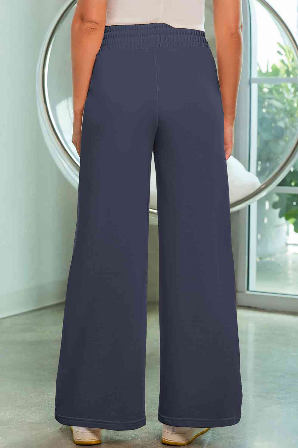 Drawstring Wide Leg Pants with Pockets BLUE ZONE PLANET