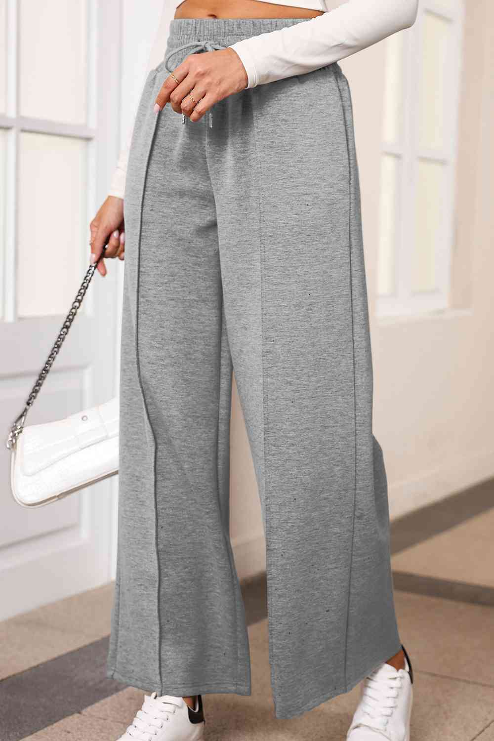 Drawstring Wide Leg Pants with Pockets BLUE ZONE PLANET