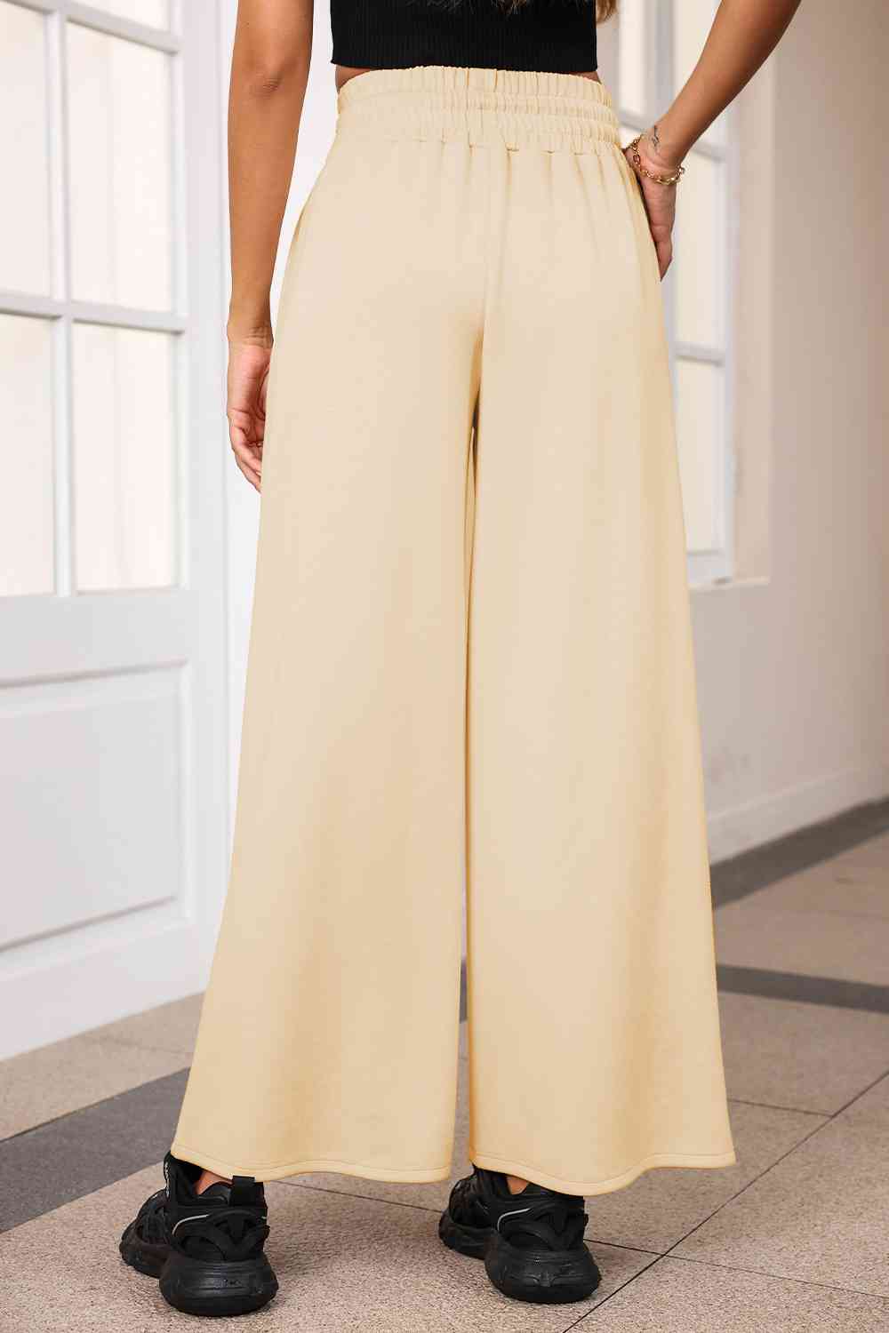 Drawstring Wide Leg Pants with Pockets BLUE ZONE PLANET