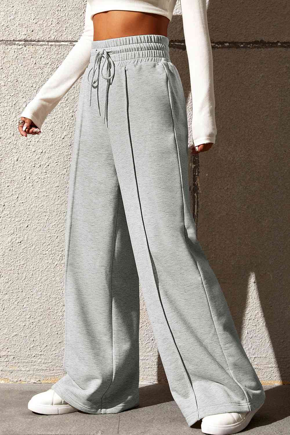 Drawstring Wide Leg Pants with Pockets BLUE ZONE PLANET