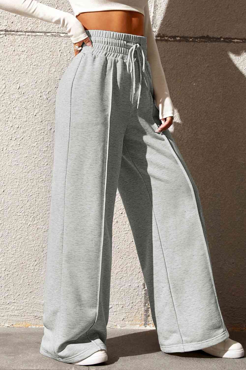 Drawstring Wide Leg Pants with Pockets BLUE ZONE PLANET