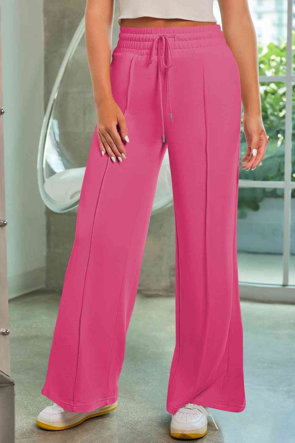 Drawstring Wide Leg Pants with Pockets BLUE ZONE PLANET