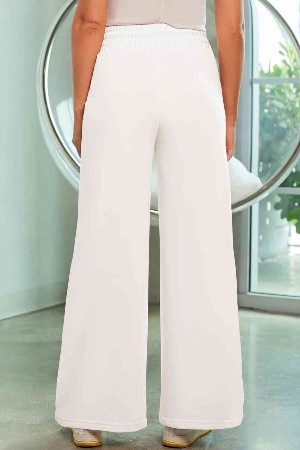 Drawstring Wide Leg Pants with Pockets BLUE ZONE PLANET