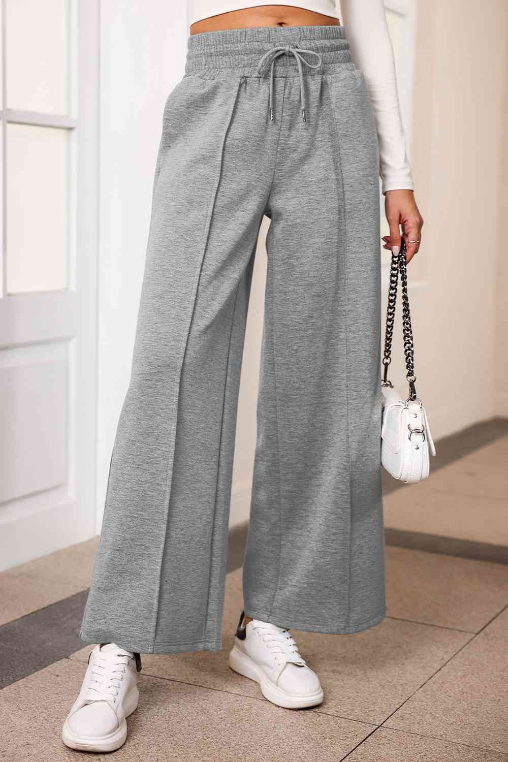 Drawstring Wide Leg Pants with Pockets BLUE ZONE PLANET