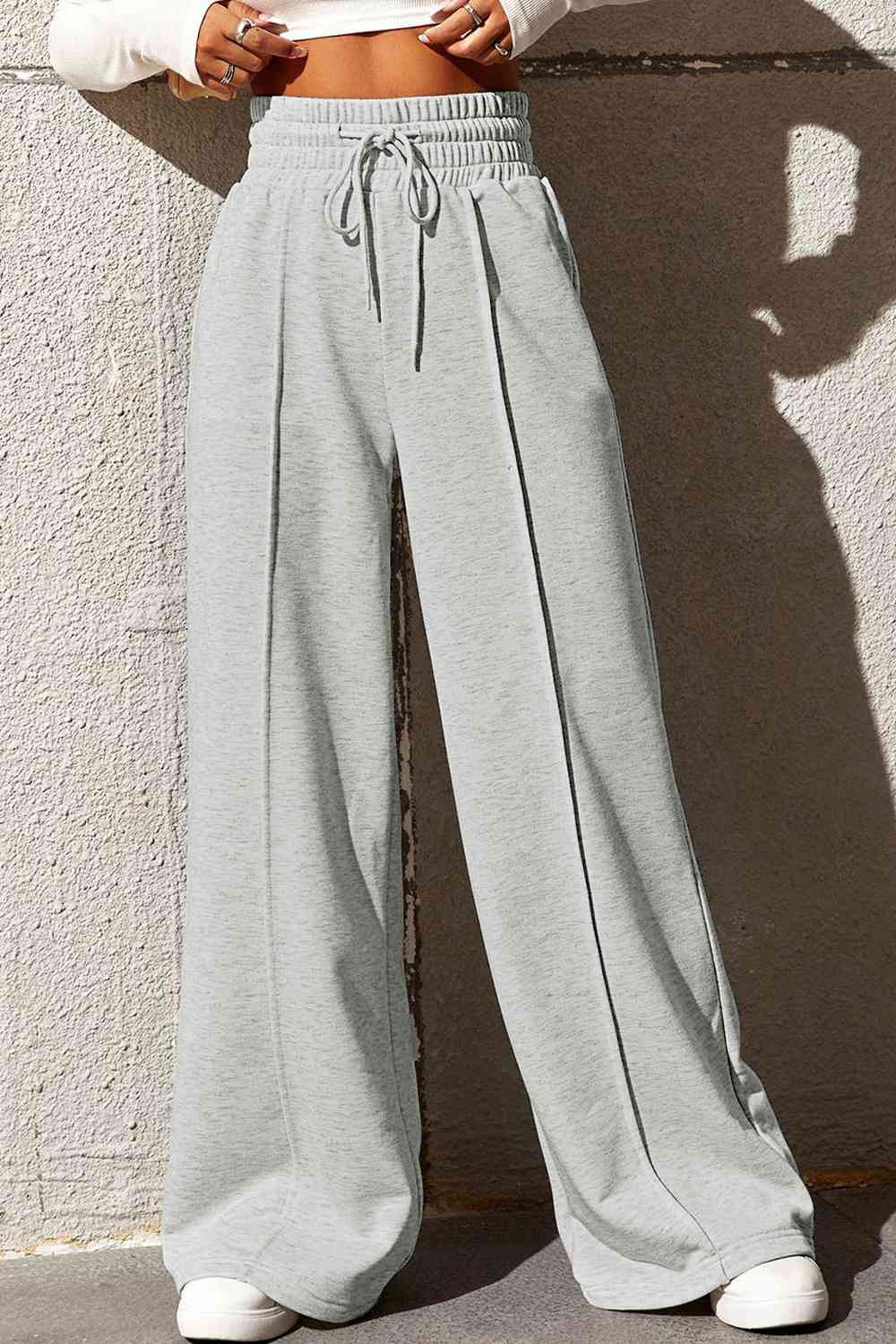 Drawstring Wide Leg Pants with Pockets BLUE ZONE PLANET