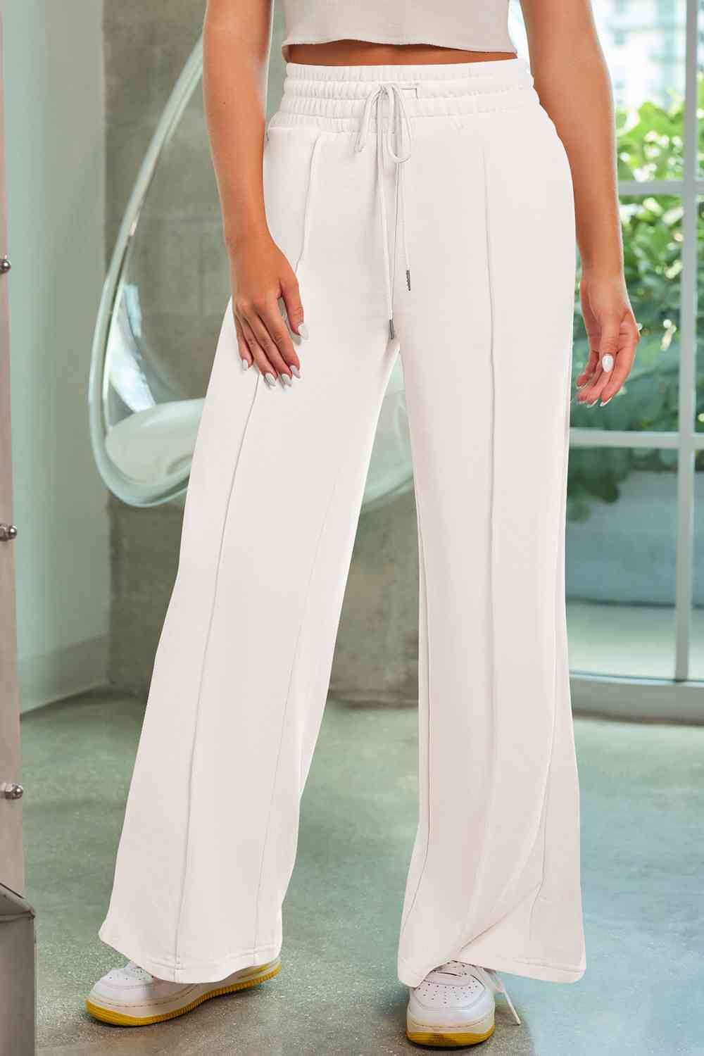 Drawstring Wide Leg Pants with Pockets BLUE ZONE PLANET