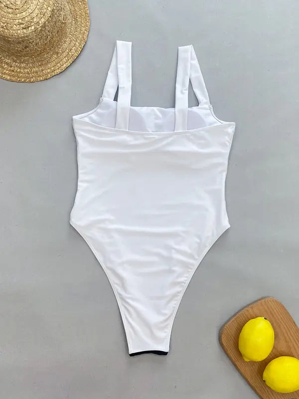 Elegant Color Block Swimsuit BLUE ZONE PLANET