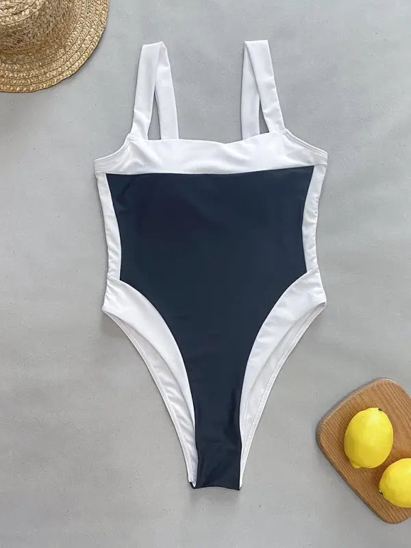 Elegant Color Block Swimsuit BLUE ZONE PLANET