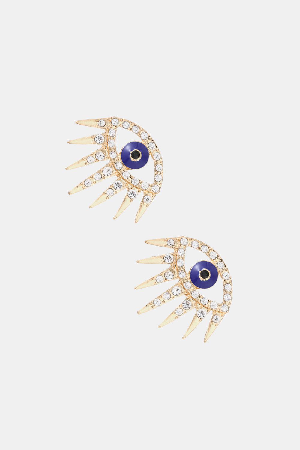 Evil Eye Rhinestone Dangle Earrings BLUE ZONE PLANET