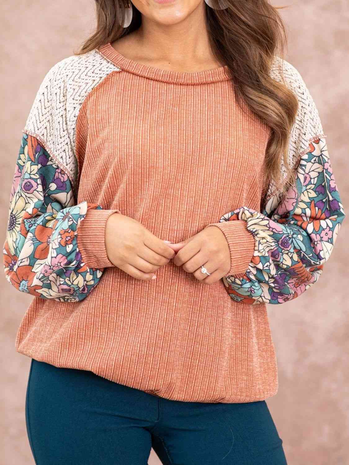 Exposed Seam Round Neck Blouse BLUE ZONE PLANET