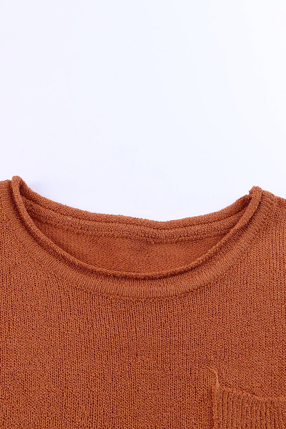 Exposed Seam Round Neck Knit Top BLUE ZONE PLANET