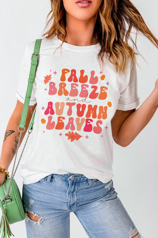 FALL BREEZE AUTUMN LEAVES Graphic T-Shirt BLUE ZONE PLANET