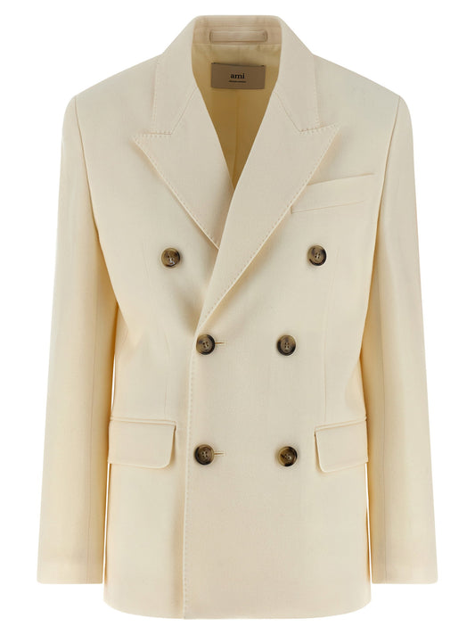 Ami Paris Wool Blazer-Jackets-[Adult]-[Female]-36 FR-2022 Online Blue Zone Planet