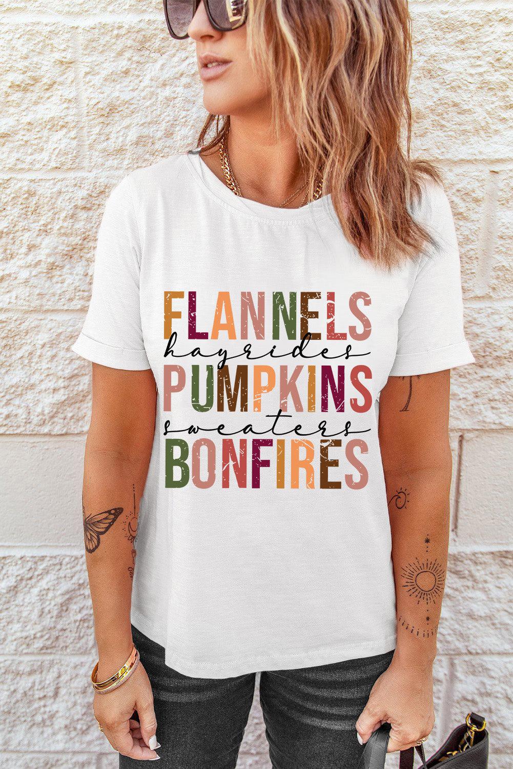 FLANNELS PUMPKINS BONFIRES Graphic Tee BLUE ZONE PLANET