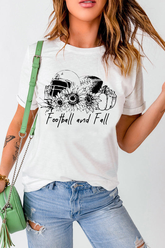 FOOTBALL AND FALL Graphic T-Shirt BLUE ZONE PLANET