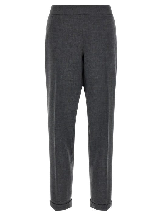 Alberto Biani Cropped Pants-Trousers-[Adult]-[Female]-38 IT-Gray-2022 Online Blue Zone Planet