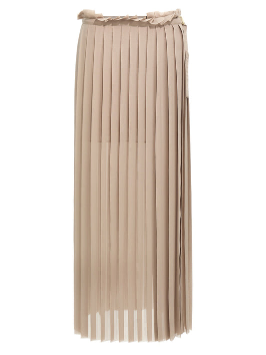 Ami Paris Pleated Skirt-Skirts-[Adult]-[Female]-38 FR-Beige-2022 Online Blue Zone Planet