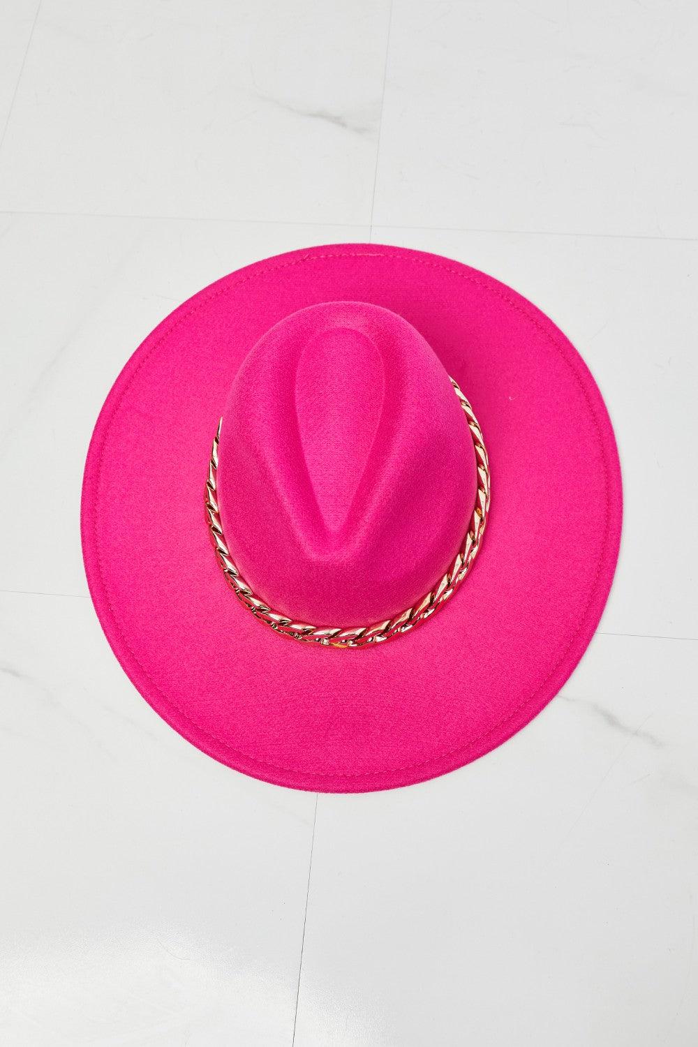 Fame Keep Your Promise Fedora Hat in Pink BLUE ZONE PLANET