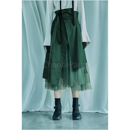 Female High-Waisted A-Line Skirt Skirt With Irregular Gauze Skirt iYoowe DropShipping