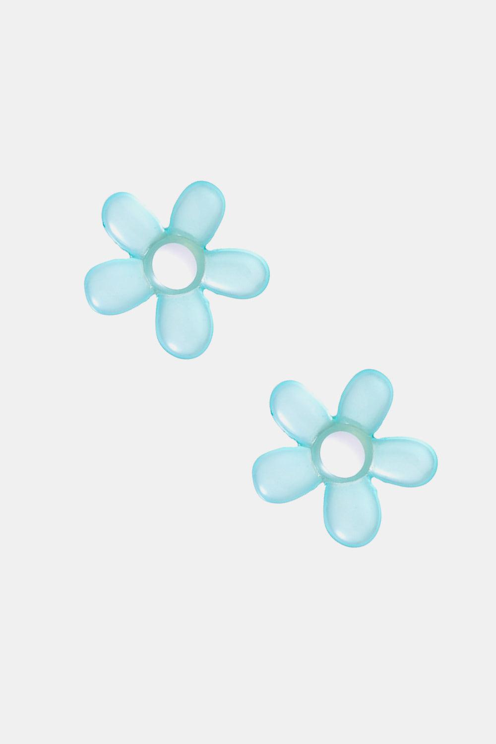 Flower Shape Resin Earrings BLUE ZONE PLANET