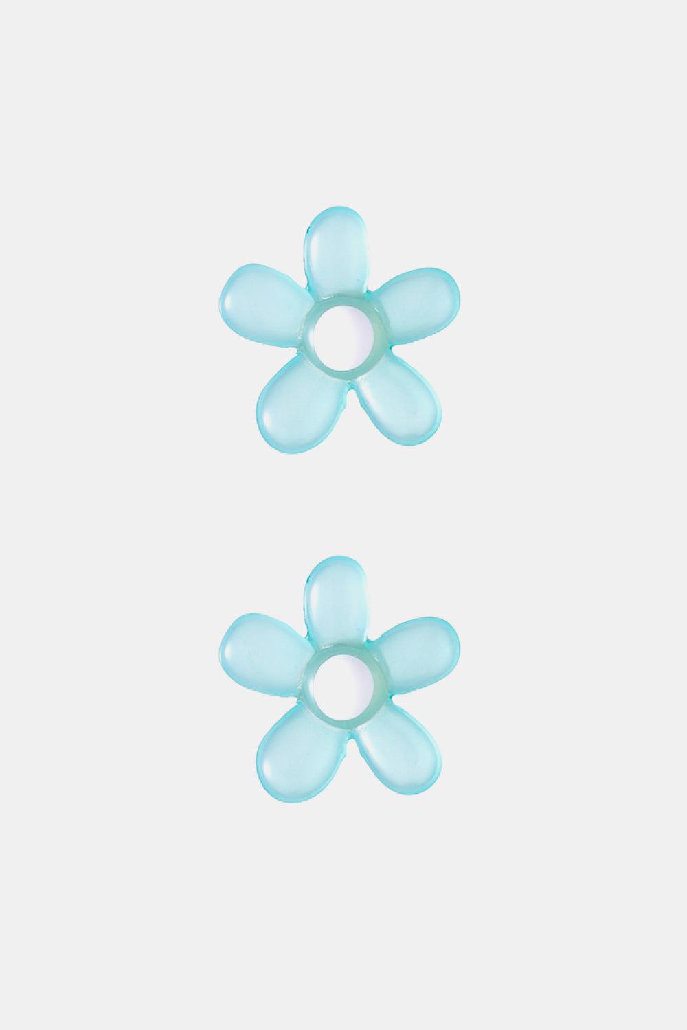 Flower Shape Resin Earrings BLUE ZONE PLANET