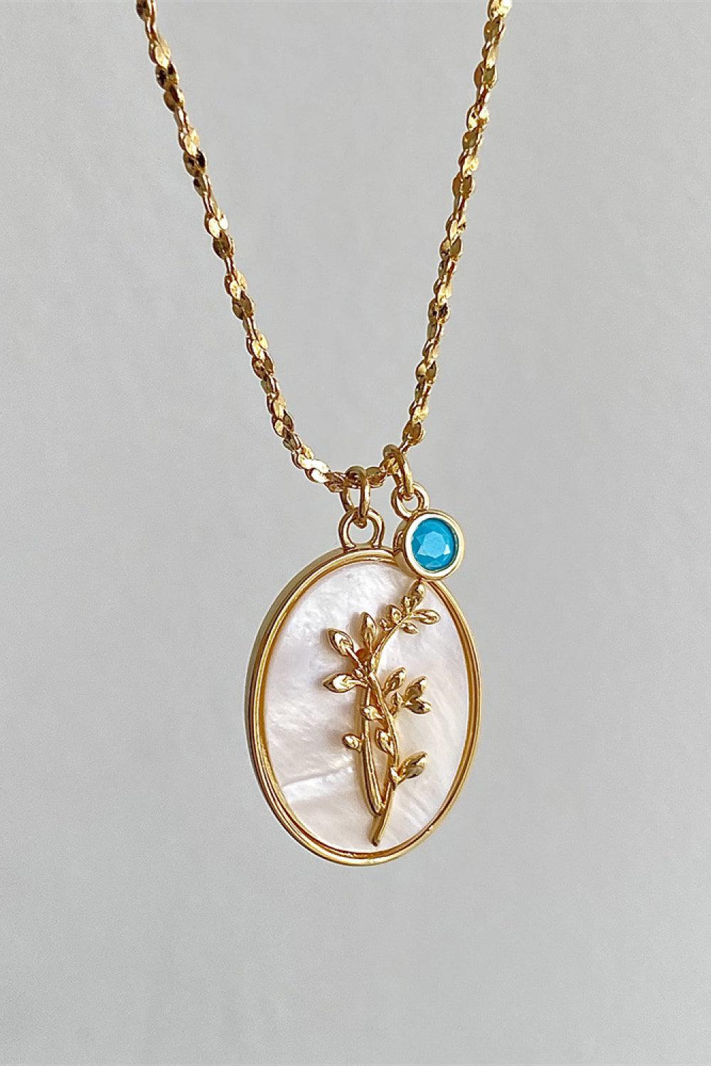 Flower Shell Pendant Copper Necklace BLUE ZONE PLANET