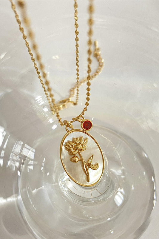 Flower Shell Pendant Copper Necklace BLUE ZONE PLANET